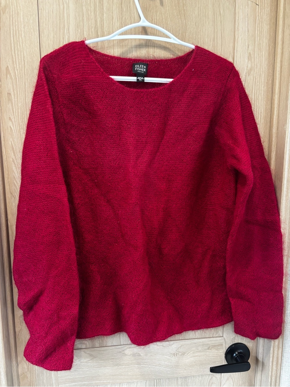 Eileen Fisher‎ Kid Mohair Sweater Size L Red SUPER Soft Luxury Top